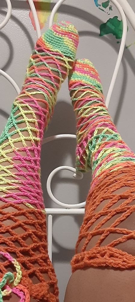 🔥 DAY GLOW AND RUST COLOR THIGH HIGH SOCKS 🔥